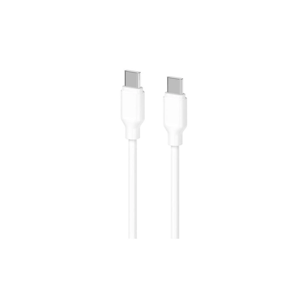 Дата кабель USB-C to USB-C 1.0m Glow 60W white 2E (2E-CCCC-WH) - изображение 1