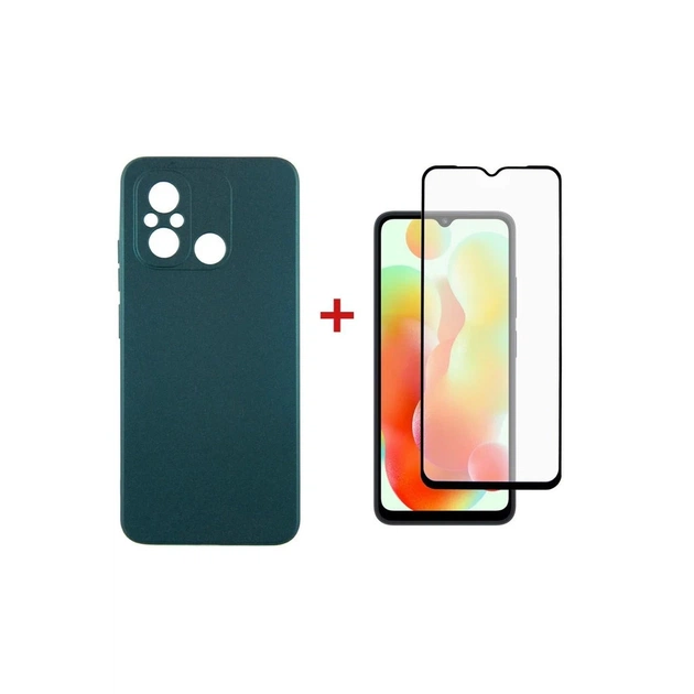 Чохол до мобільного телефона Dengos Kit for Xiaomi Redmi 12C case + glass (Green) (DG-KM-53) - зображення 1