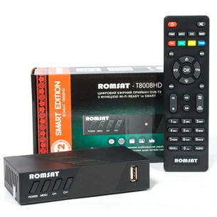 ТВ тюнер Romsat DVB-T2, чіпсет GX3235S (T8008HD) зображення 1