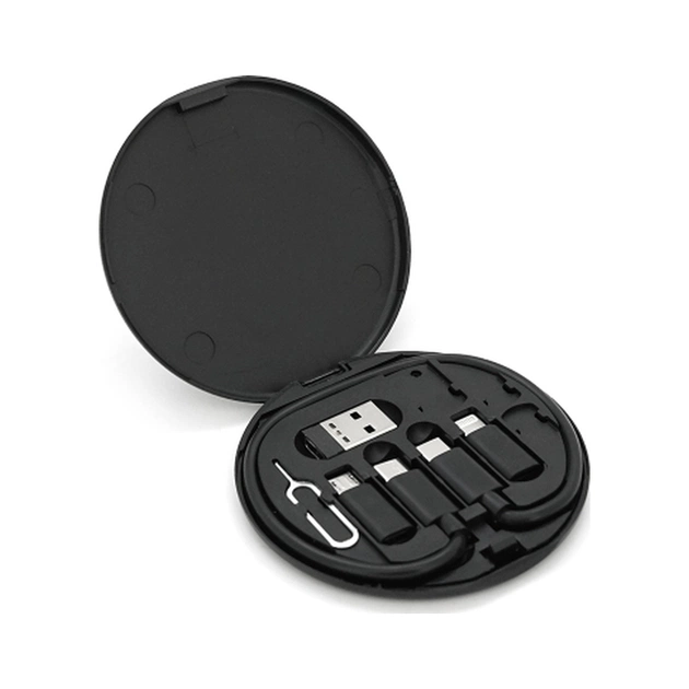 Дата кабель USB charging cable set Treasure box 0.2m 60w black Voltronic (Data Cable Set/60B) - изображение 1