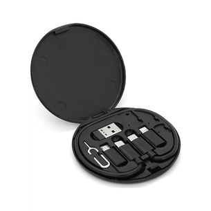 Дата кабель USB charging cable set Treasure box 0.2m 60w black Voltronic (Data Cable Set/60B) зображення 1