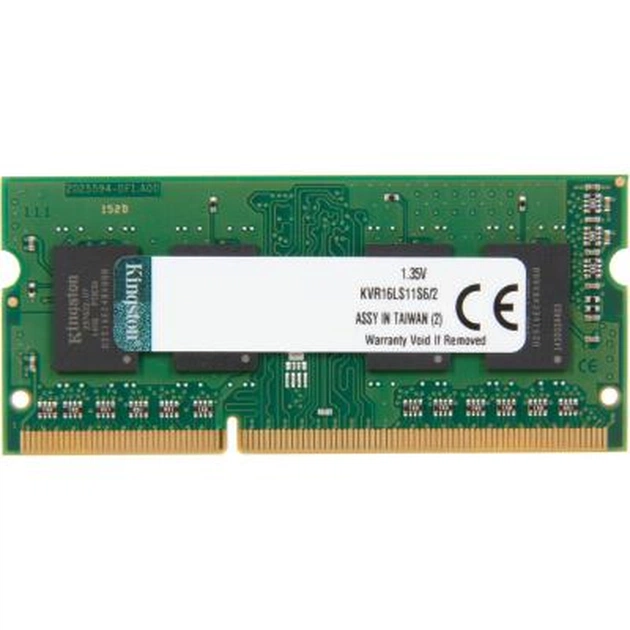 Модуль пам'яті для ноутбука SoDIMM DDR3L 2GB 1600 MHz Kingston (KVR16LS11S6/2BK) - изображение 1