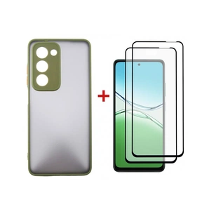 Чохол до мобільного телефона Dengos Oppo A5 4G Case Matte + 2 Glass (Olive Green) (DG-CTG2P-20) зображення 1