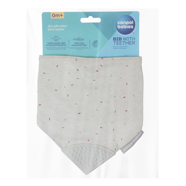 Слинявчик Canpol babies з прорізувачем - сірий (26/902_grey) - picture 4