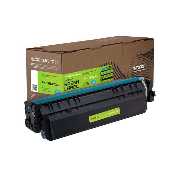 Картридж Patron HP 415X (W2031X) Green Label, cyan (PN-415XCGL) - изображение 1