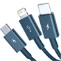 Дата кабель USB 2.0 AM to Lightning + Micro 5P + Type-C 1.5m 3.5A blue Baseus (CAMLTYS-03) - уменьшенное изображение 2