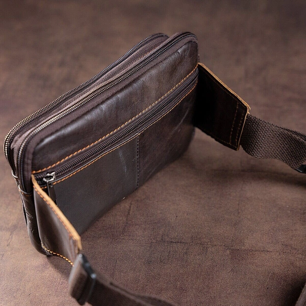 Сумка Vintage На пояс Коричнева (14727) - изображение 4