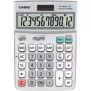 Калькулятор Casio DF-120ECO-W-EP, сірий (CALC-CAS-DF-120ECO-W) зображення 1