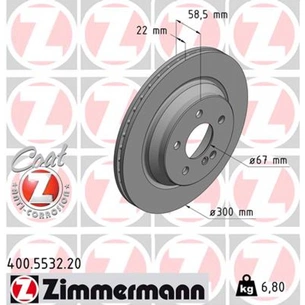 Гальмівний диск ZIMMERMANN 400.5532.20 зображення 1