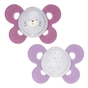 Пустушка Chicco Physio Comfort силіконова з футляром 16-36 міс 2 шт рожева (люмін.) (74935.41.00.00) - зменшене зображення 1