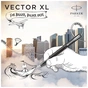 Ручка пір'яна Parker VECTOR 17 XL Metallic Black CT  FP M (06 012) - зменшене зображення 7