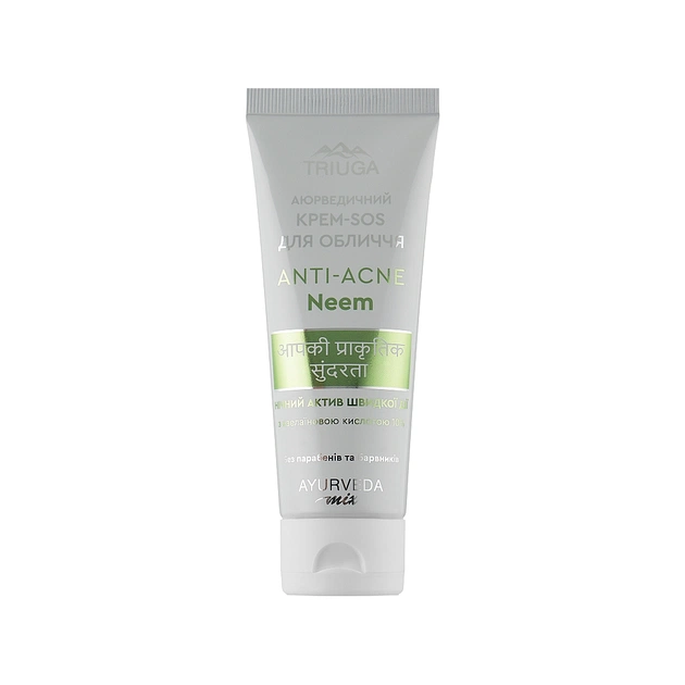 Крем для лица Triuga Ayurveda Mix Anti-Acne Neem Ночной крем-SOS Аюрведический 75 мл (4820164641583) - изображение 1