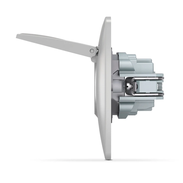 Розетка Videx BINERA 1ая із заземленням і кришкою сріб (VF-BNSK1GС-SS) - изображение 3