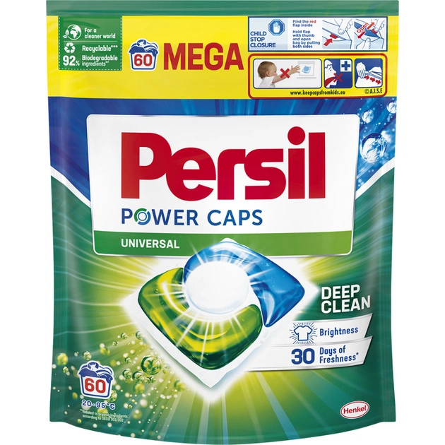 Капсули для прання Persil Power Caps Universal Deep Clean 60 шт. (9000101804263) - зображення 1