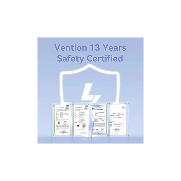 Батарея універсальна Vention 5000mAh 20W PD, USB-C In/Out, Lightning In/Out, with cable, Gradient Gray (FHWM0) - зображення 6