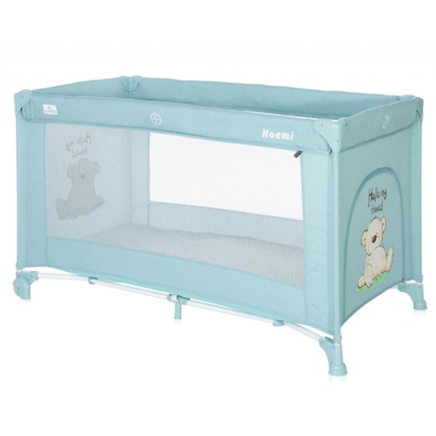 Дитячий манеж Lorelli NOEMI 1L blue surf teddy - изображение 1