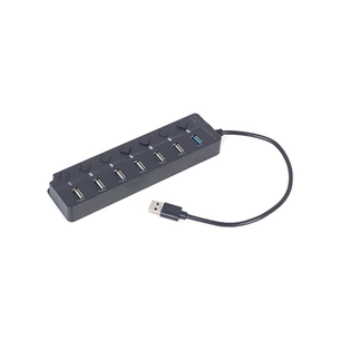 Концентратор Gembird 7 ports (1xUSB3.1+6xUSB2.0) switch black (UHB-U3P1U2P6P-01) зображення 1