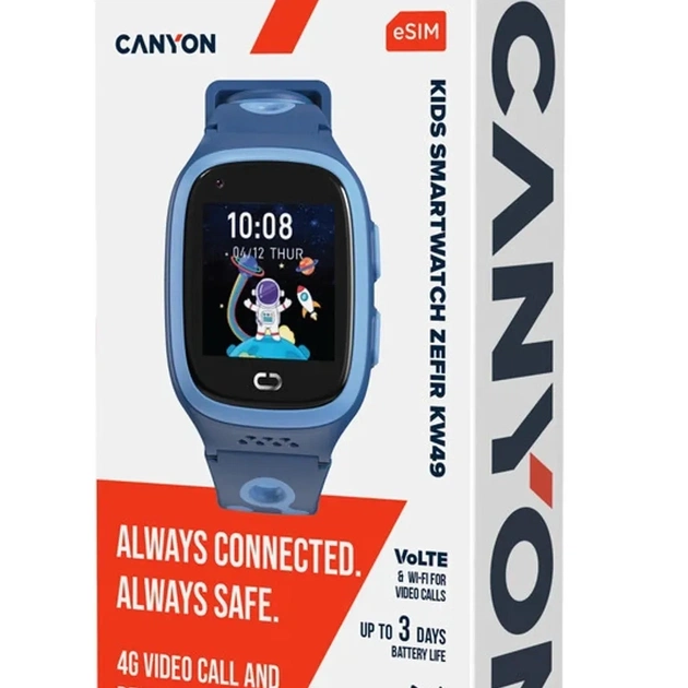 Смарт-годинник Canyon ZEFIR KW-49 E-SIM 4G GPS Blue Дитячий смарт-годинник (CNE-KW49BL) - picture 7