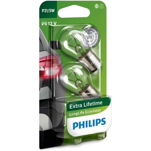 Автолампа Philips P21/5W LongLife EcoVision, 2шт/бл. (12499LLECOB2) зображення 1