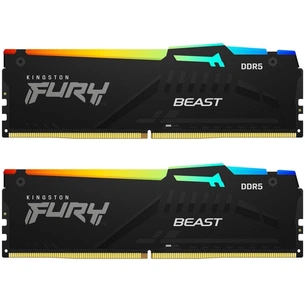Модуль пам'яті для комп'ютера DDR5 32GB (2x16GB) 6000 MHz Beast RGB Kingston Fury (ex.HyperX) (KF560C36BBE2AK2-32) зображення 1
