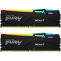 Модуль пам'яті для комп'ютера DDR5 32GB (2x16GB) 6000 MHz Beast RGB Kingston Fury (ex.HyperX) (KF560C36BBE2AK2-32) - зменшене зображення 1