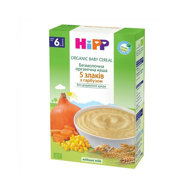 Дитяча каша HiPP 5 злаків Мультизлакова з гарбузом +6 міс. 200 гр. (9062300131953) - изображение 1