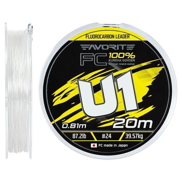 Флюорокарбон Favorite U1 FC 20m 24/0.81mm 87.2lb/39.57kg (1693.12.02) - изображение 1