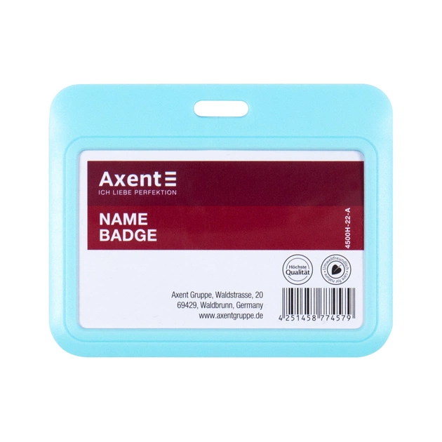 Бейдж Axent слайдер горизонтальний, 85х54мм ,блакитний (4500H-22-A) - picture 1
