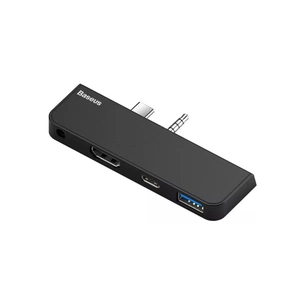 Концентратор Baseus USB3.1 Type-C+3.5mm toHDMI/USB 3.0/Type-C/3.5mm forSurfaceGo (CAHUB-FT01) зображення 1