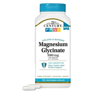Витаминно-минеральный комплекс 21st Century Magnyy glytsynat, 1000 mg, Magnesium Glycinate, 150 vegetaryanskykh k (CEN28068) изображение 1