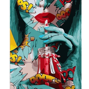 Картина по номерам Strateg Поп-арт дівчина 2 VA-1433 40х50 см (4820220565594) зображення 1