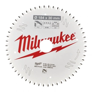 Диск пильний Milwaukee Alu PFTE, діаметр 184х30х2,4мм, 54 зуб. (4932471299) зображення 1