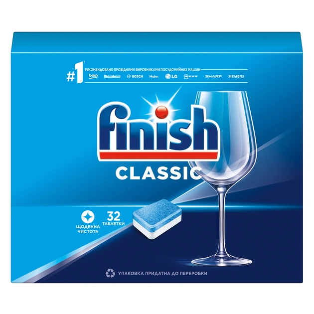 Таблетки для посудомийних машин Finish Classic 32 шт. (5900627066791) - изображение 1