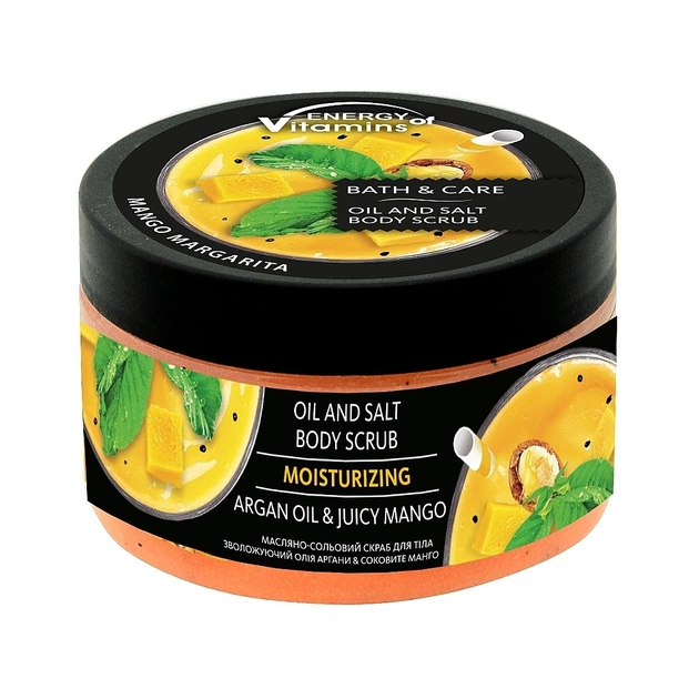 Скраб для тіла Energy of Vitamins Олійно-сольовий Зволожуючий Олія аргани і соковите манго 250 мл (4823080000809) - picture 1