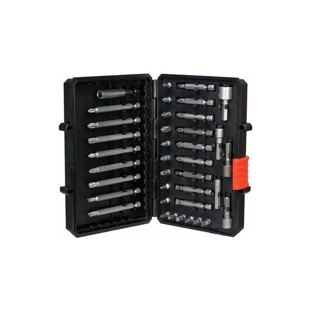 Набор бит Black&Decker PH0,PH1,SL4,SL6,Pz1,Pz2,Тx10,Тx20,L 25,50,75 мм,38 шт, кейс (A7202) - изображение 1
