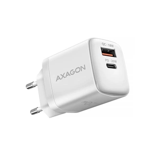 Зарядний пристрій AXAGON 1xUSB QC3.0 + 1xUSB-C PD20W white (ACU-PQ20W) зображення 1