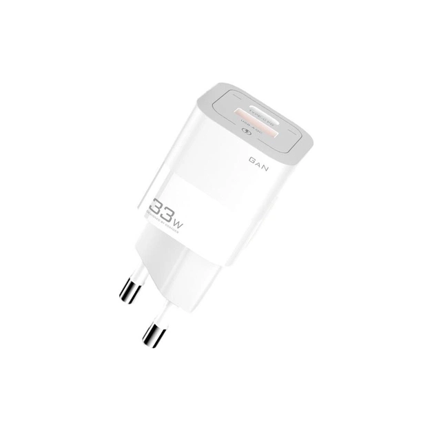 Зарядний пристрій Essager 1xUSB + 1xUSB-C 33W GaN white (ECTCA-FZB02) - изображение 1