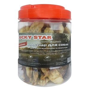 Ласощі для собак Lucky Star Кроляче вухо з м'ясом качки в тубі 500 г (4820144302459) зображення 1