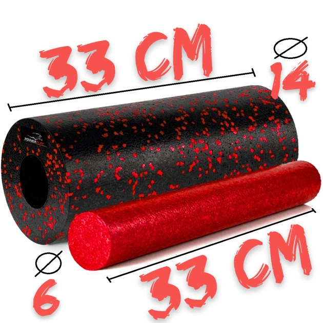 Масажний ролик PowerPlay PP-4348 2 in 1 EPP Foam Roller 33x14см Чорно/Червоний (PP_4348_Red_(33*14)) - picture 10
