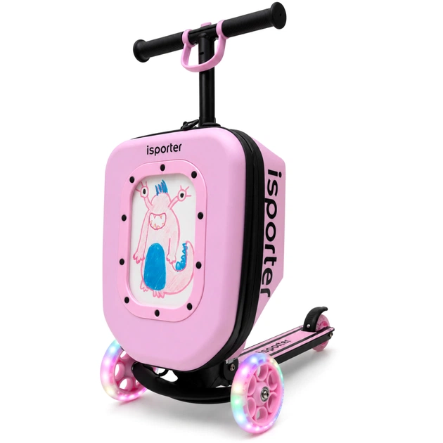 Самокат iSporter Travel 2в1 с чемоданом розовый (K3_Pink) - изображение 1