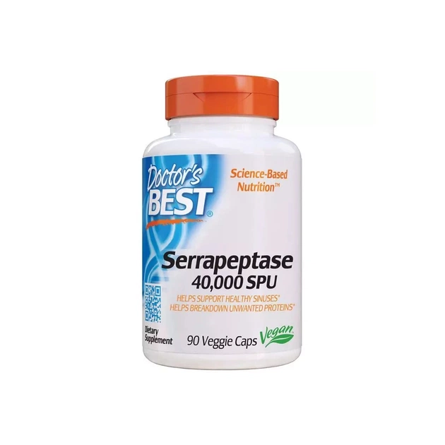 Вітамінно-мінеральний комплекс Doctor's Best Серрапептаза, Serrapeptase, 40,000 SPU, 90 капсул (DRB-00149) - зображення 1