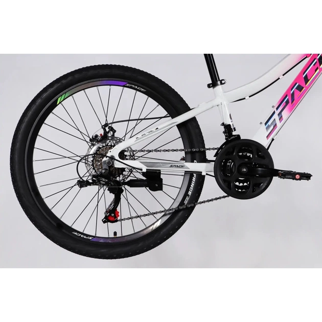 Велосипед Space 24" IZIDA DD FR рама-11" AL 2026 рожево-білий (OPS-SP-24-084) - изображение 5