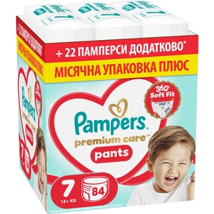 Підгузки Pampers Premium Care Pants Розмір 7 (15+ кг) 84 шт (8006530315784) зображення 1