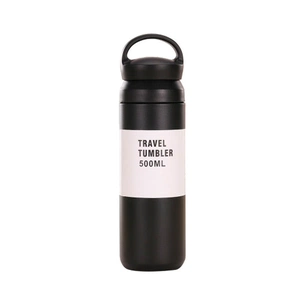 Термос Merlion Travel Tumbler 350 мл, подвійна кришка з ручкою, чорний (SUS304-350Black) изображение 1