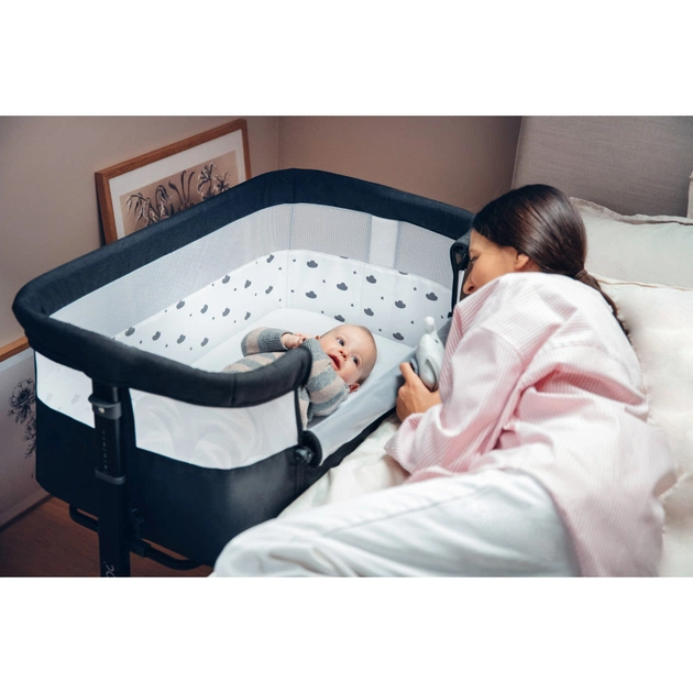 Кроватка MoMi Приставне ліжечко MoMi REVO (колір - dark grey) (LOZE00021) - изображение 12