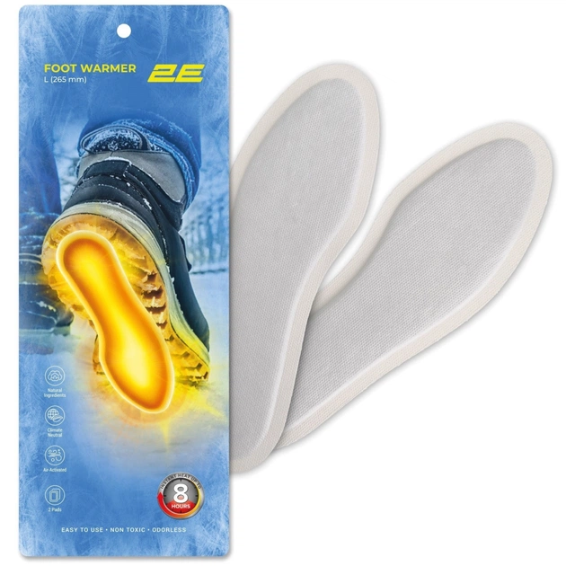 Хімічна грілка 2E для ніг розмір L (265 мм розмір 40-42) до 8 годин (2E-NAFW8L) - picture 1