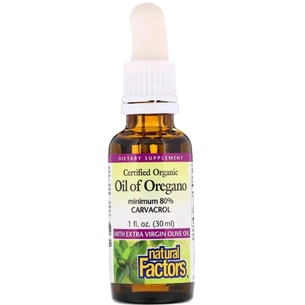 Травы Natural Factors Масло орегано в каплях, Oil of Oregano Liquid, 30 мл (NFS04571) изображение 1