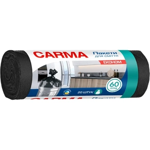 Пакети для сміття Carma Економ Чорні 7 мкм 60 л 20 шт. (4823098414704) зображення 1