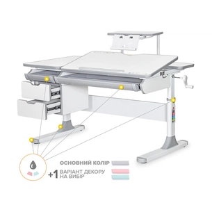 Парта Mealux Hamilton Multicolor Grey з полицею S-50 (BD-680 W/G MC + S50 WG) зображення 1