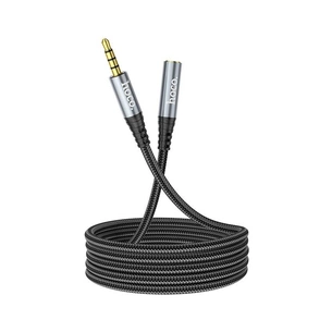 Кабель мультимедійний 3.5mm M to 3.5mm F 1.0m Gray HOCO (6931474762153) изображение 1